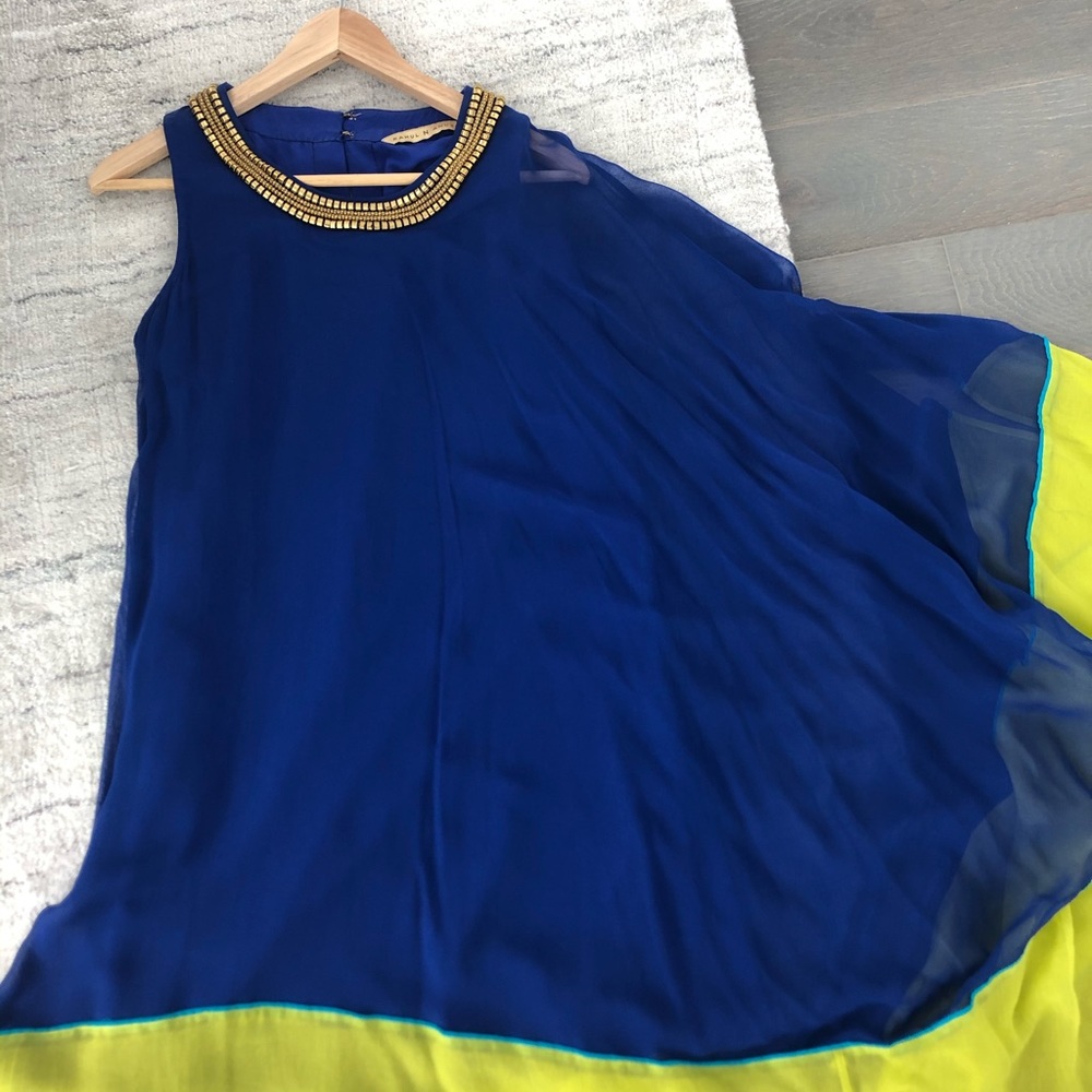 Hand embroidered batwing dress